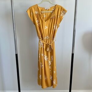 Loft Floral Yellow Dress